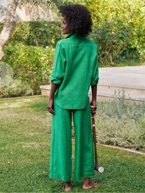 Kelly Green💚 Frank and Eileen Tuscany Getaway Set Washed Italian Linen NEW RARE!